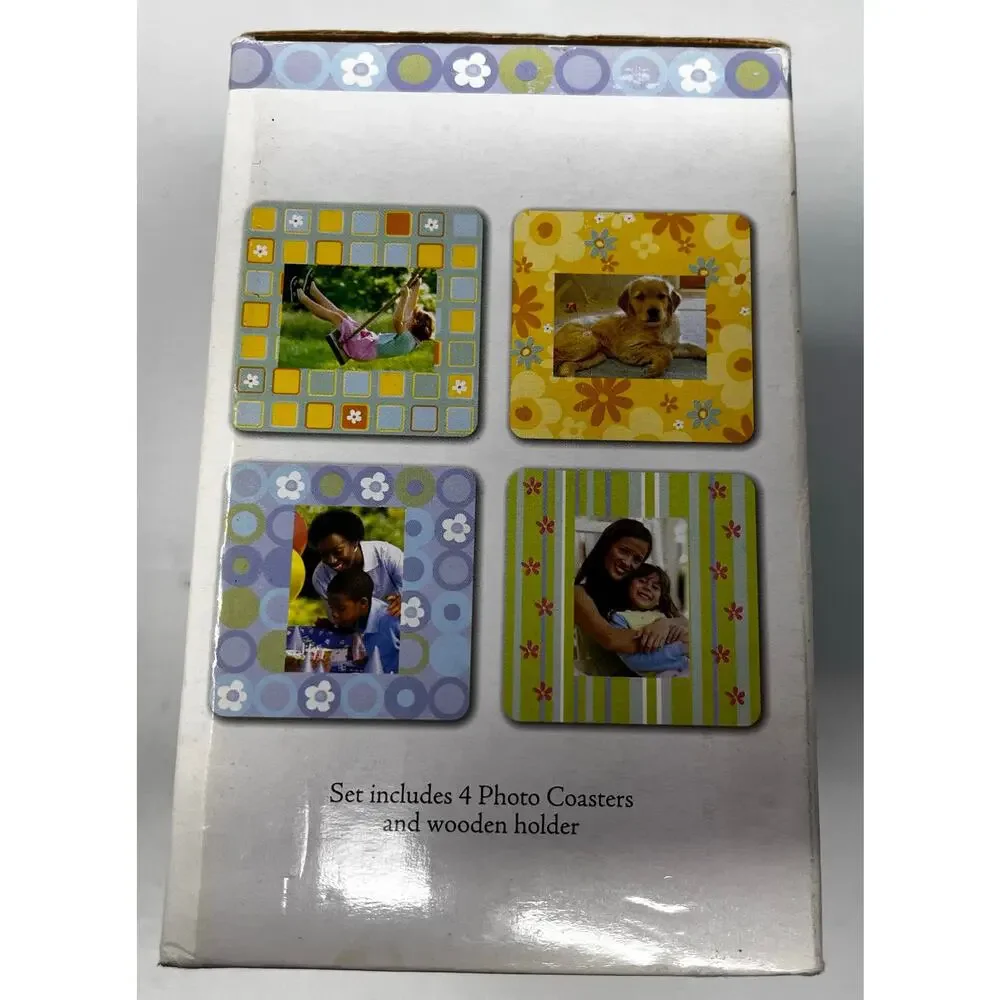 Photo Frame Coaster Collection Set of 4 Photo Coasters New in Box